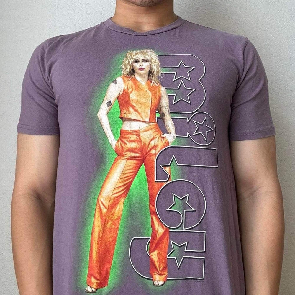 Miley Cyrus Band Graphics Purple Tee Shirt